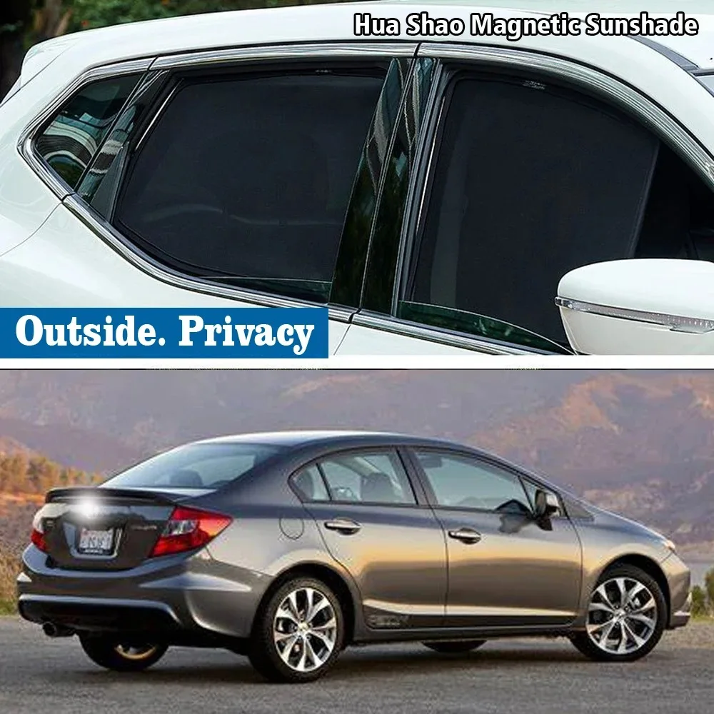 

For Honda Civic Sedan 9th GEN 2011 - 2015 Magnetic Car Sunshade Shield Front Windshield Frame Curtain Sun Shades Accessories