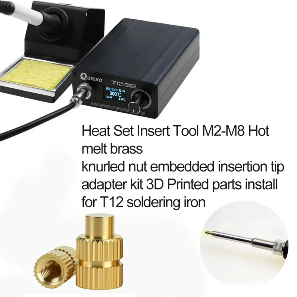 For T12 Soldering Iron Hot Melt Nuts Embedded Insertion Indenter M2-M6 3D Print Accessories Heat Insert Nut Adaptor Tips - view 4