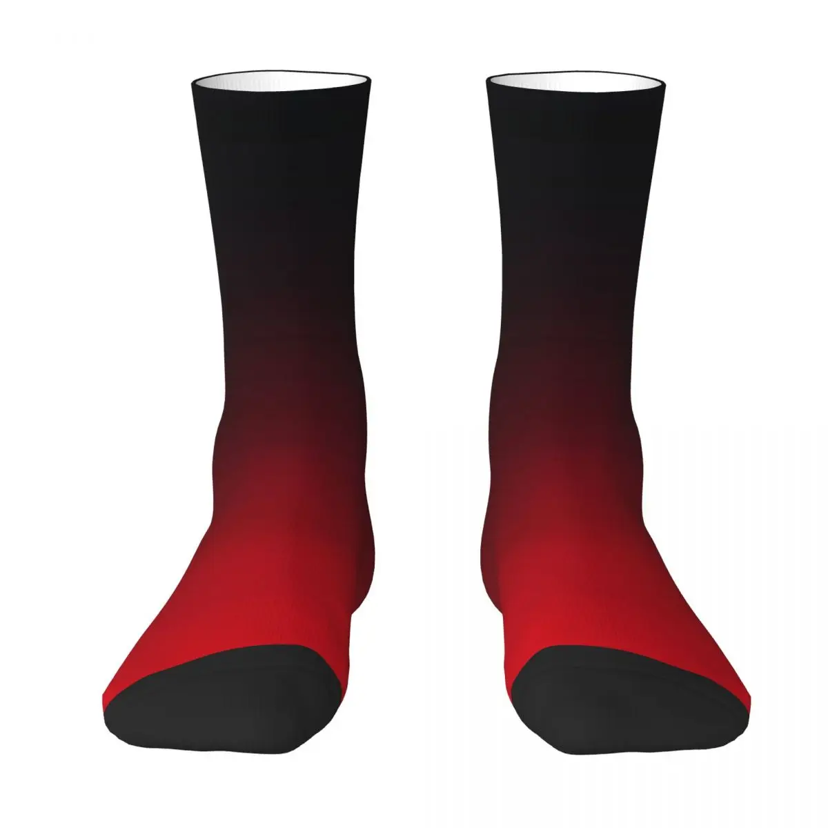 Calcetines degradados minimalistas Unisex, medias antideslizantes, rojo brillante y negro, diseño de invierno, novedad