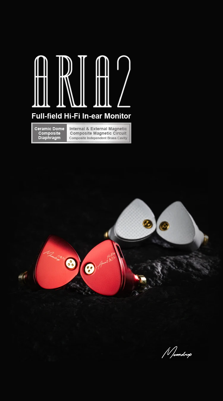 Vorbestellung MOONDROP ARIA 2-Kopfhörer Hochleistungs-IEMs-Ohrhörer mit abnehmbarem Kabel 0,78 mm 2-poliger 3,5-mm-Stecker Aria 2-Kopfhörer – Detail 1