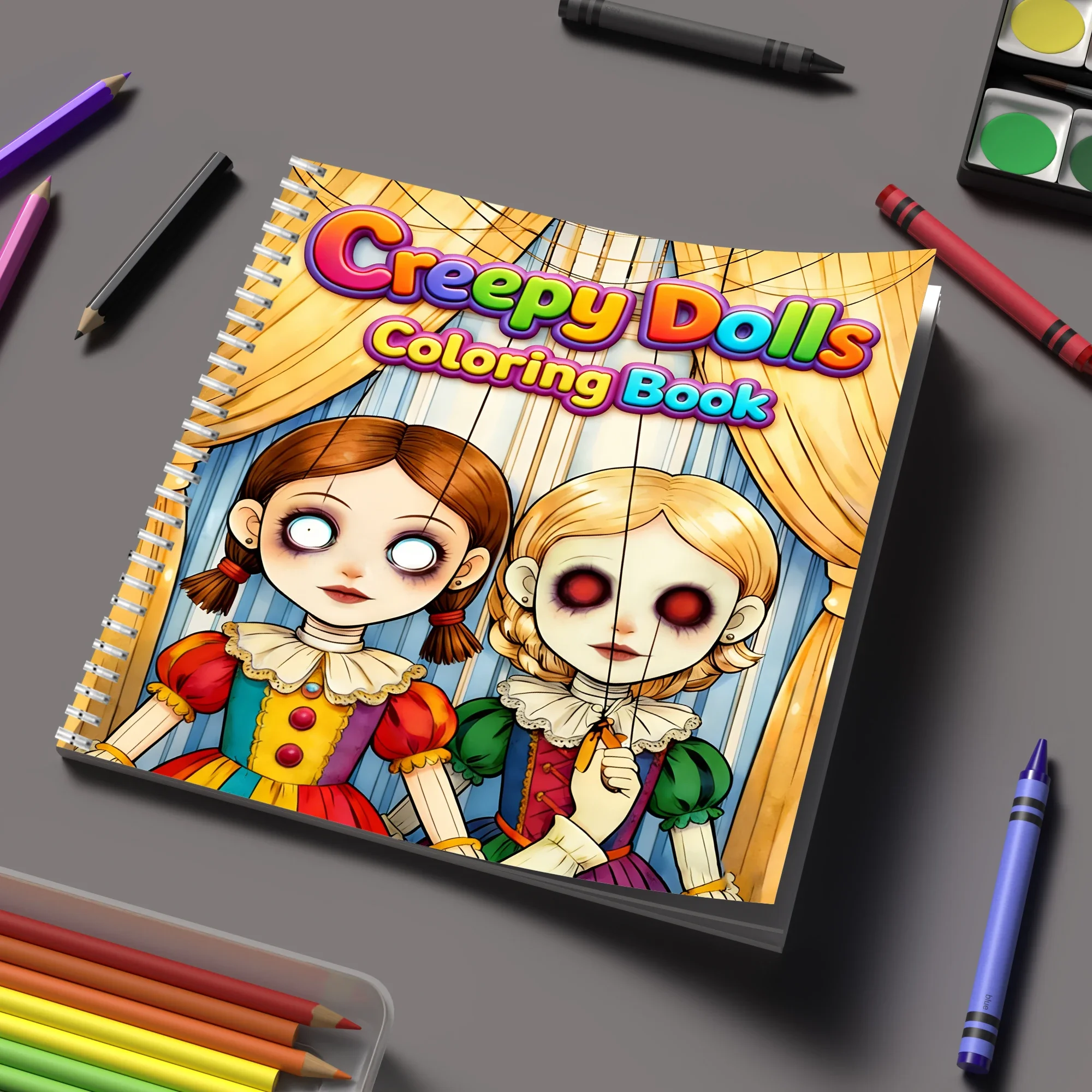 Coloring Book Creepy Dolls for Adult Colouring Book, Birthday Day Gift, Back to School Supplies, Adults Cute Drawing Book