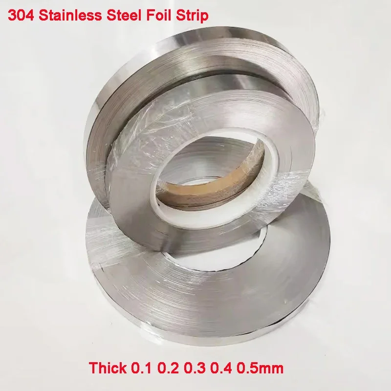 

1 Meter 304 Stainless Steel Foil Strip Thick 0.1 0.2 0.3 0.4 0.5mm Width 10/15/20/30/40/50mm Steel Foil Roll Narrow Strip
