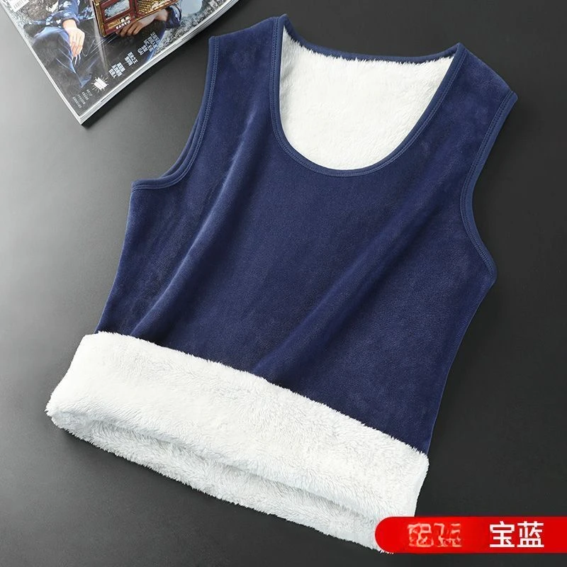 Warm Vest for Man Keep Warm Underwear Men Vest Men\'s Lamb Velvet Thermo Bottoming Shirt Large Size Heating Sleeveless Waistcoat