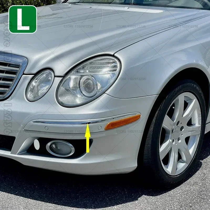 Strip krom cetakan Bumper depan, untuk 2007-2009 W211 Mercedes Benz E320 E350 E550, E63 AMG 2118852321 2118852421 Trim