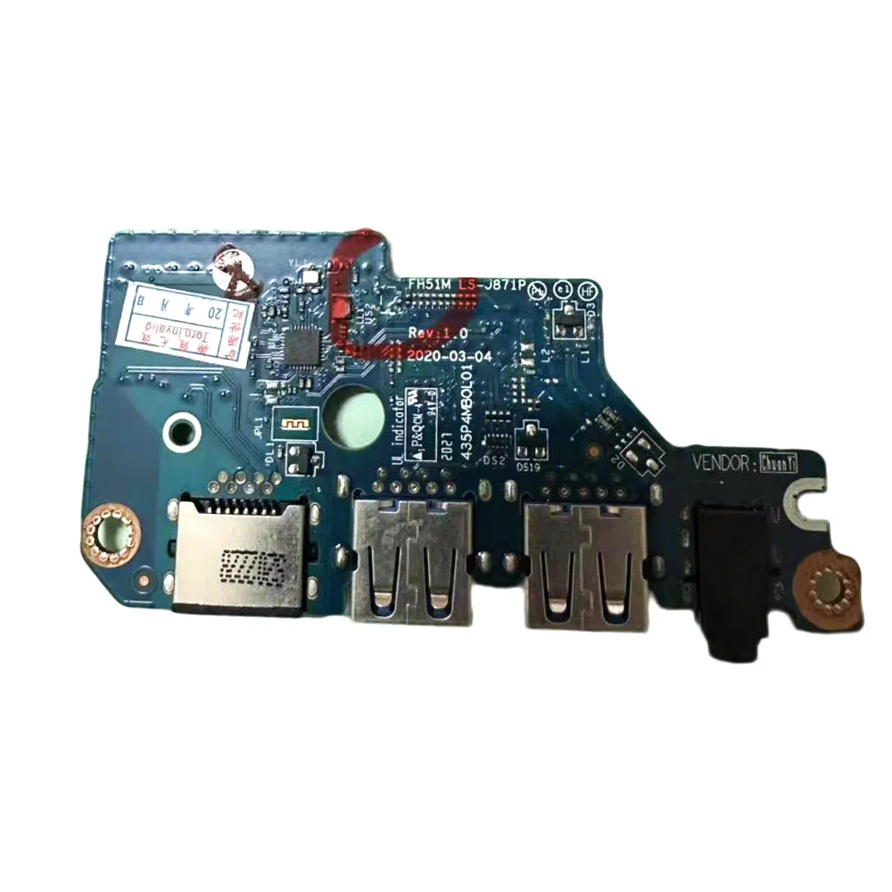Original USB Audio Board FH51M LS-J871P for Acer Nitro 5 AN515-55-53AG A515-44 AN515-57 USB ENTERNET Audio Board 100% Tested