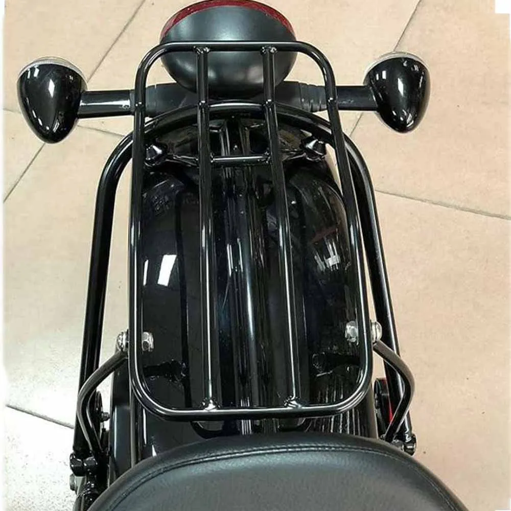 Motorcycle Part Rear Luggage Rack Steel Support Shelf Black Set For Triumph Bonneville Bobber Black 2017 2018 2019 2020