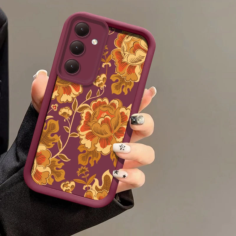 S25 FE S 25 زهرة اللوحة جراب هاتف لسامسونج غالاكسي S24 الترا S23 + S22 S21 S20 زائد 5G ماتي لينة سيليكون رشاقته غطاء