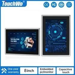 TouchWo 8 polegadas embutido VESA quadro aberto embutido quiosque monitor da indústria Ips tela LCD tela de toque painel industrial PC