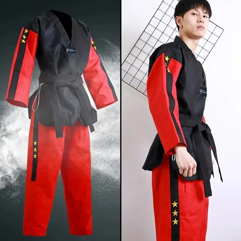 Brand New 3 StarsTaekwondo Uniform TKD Long Sleeve Kids Adult Clothes Taekwondo Dobok Martial Arts Suits Tae kwon do