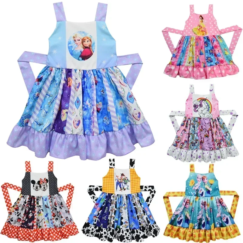 Kids Dresses for Girls Frozen Elsa Mermaid Rapunzel Princess Dress Minnie Mouse Unicorn Dress Toddler Girls Halloween Costumes