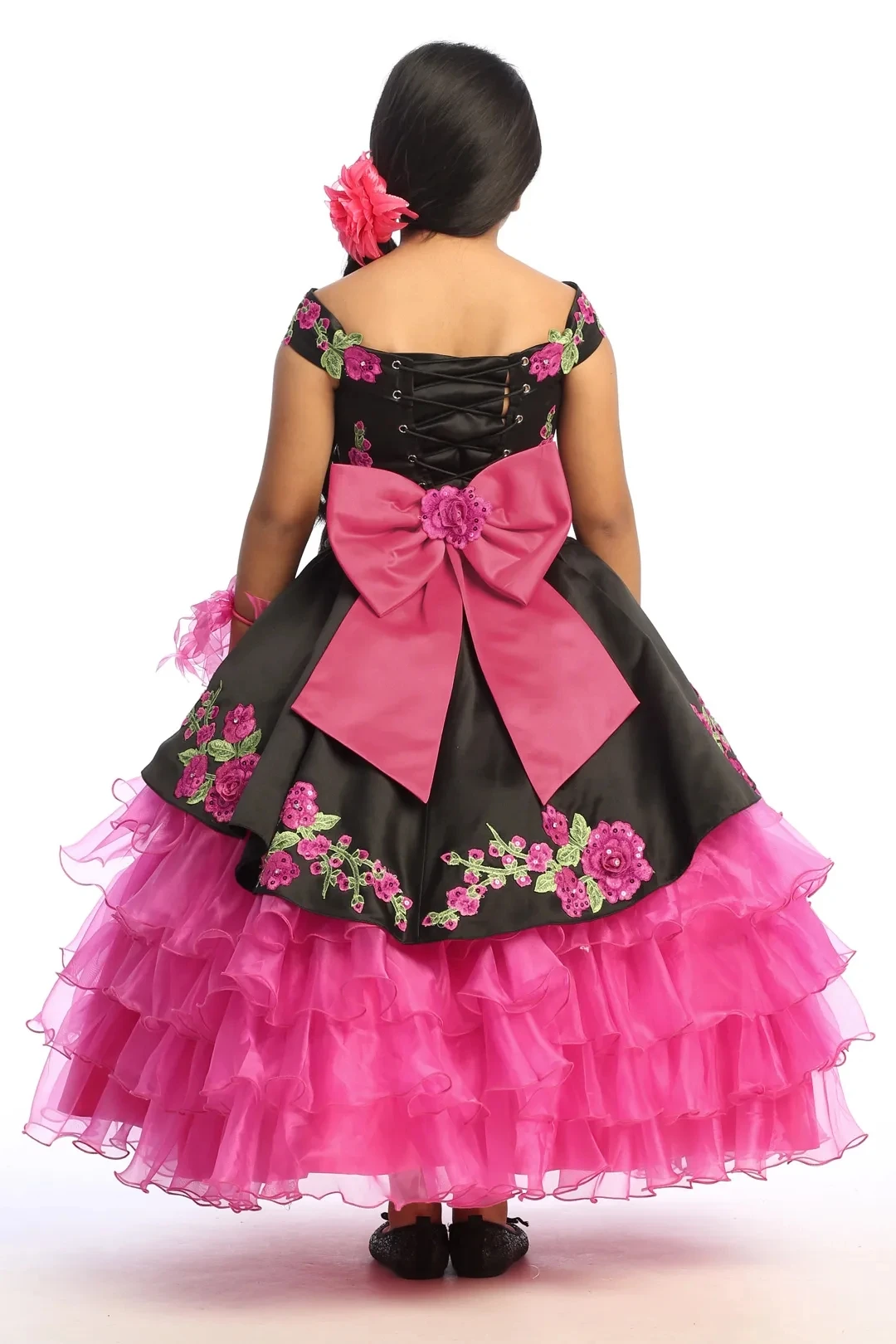 Mini Quinceanera Dresses Mexican Ball Gown Organza Appliques Flower Girl Dresses For Weddings Charro Pageant Dresses Baby