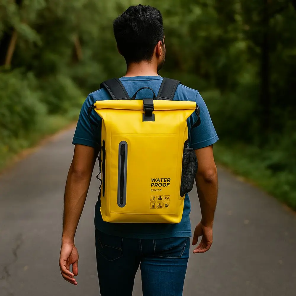 Durable 25L Outdoor Waterproof Backpack Large Capacity Reflective Strips Travel Bag Comfortable PVC Hiking Bags for Men - Image 2