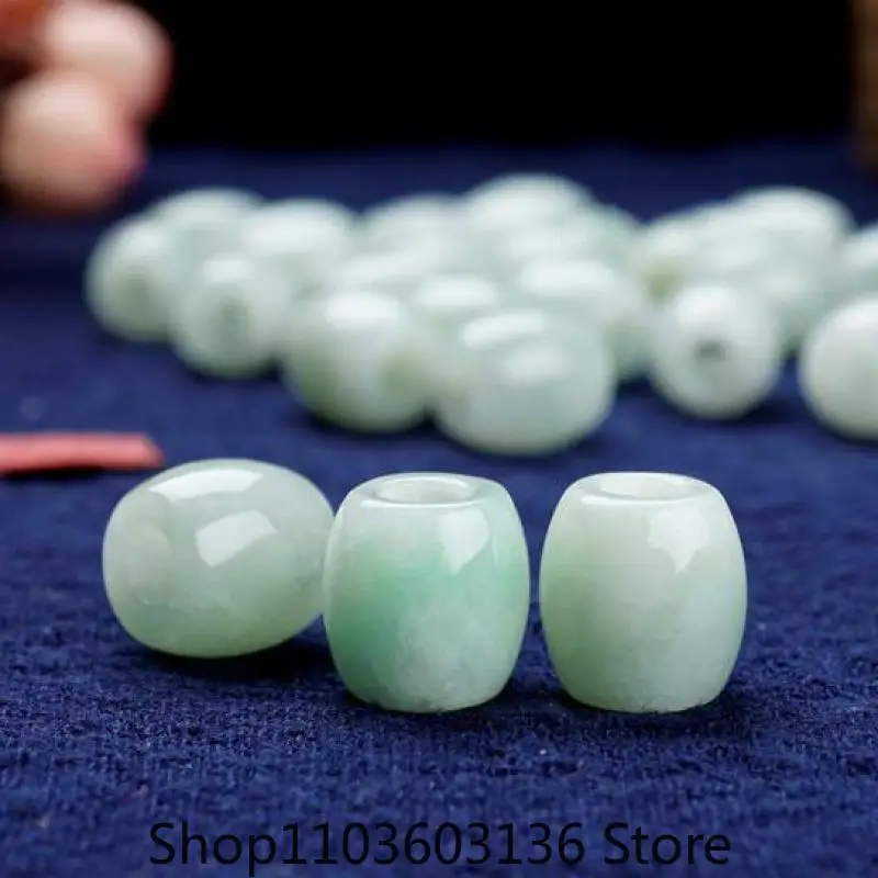 Natural Myanmar Jadeite Grade A Burma Jade Barrel Bead for Jewelry Making Diy Bracelet Charm Necklace Pendant Earring Accessorie