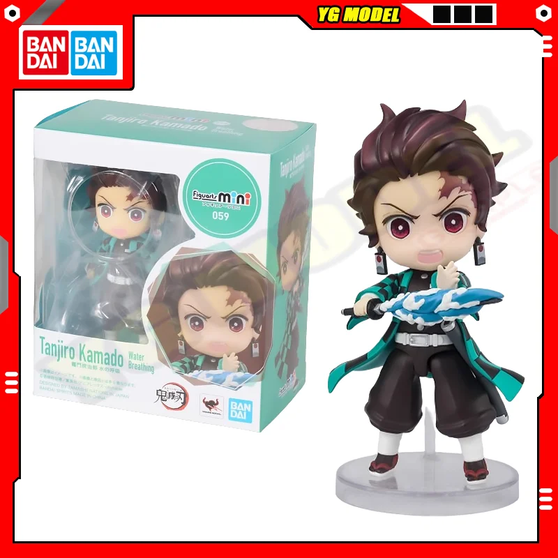 

BANDAI Demon Slayer Action Figures Model Tanjirou Q-version Active Joint Figures Figuarts Mini Series Water Breathing Original