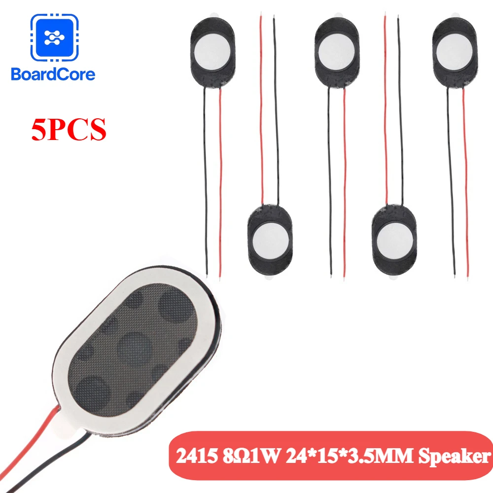5PCS 1510/2415 Speaker 1 Watt 8R Loudspeaker Audio Alarm 15x10x3.5MM/24x15x3.5MM Oval Speaker for Notebook Speaker Computer Horn