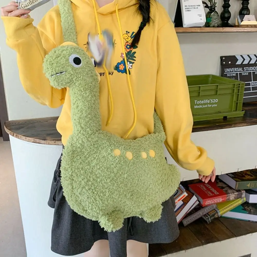 

Portable Zipper Long Neck Dinosaur Bag Solid Color Large Capacity Cartoon Crossbody Bag Shoulder Bags Travel