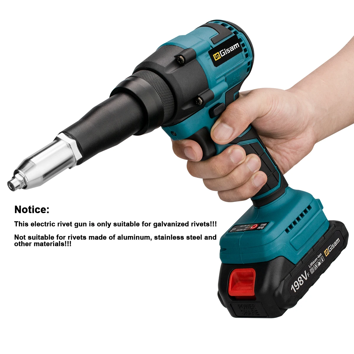 Imagem -03 - Brushless Electric Rivet Gun Cordless Rivet Nut Gun Drill Insert Automatic Riveting Tool Makita 18v Battery 20000n 2.44.8 mm