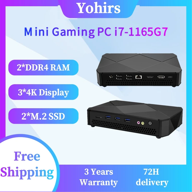 PC NUC de 11. a generación i7 1165G7 1135G7 Mini PC para juegos Windows11 ordenador de escritorio Linux DDR4 NVMe SSD DP HDMI tipo C 4K pantalla WiFi
