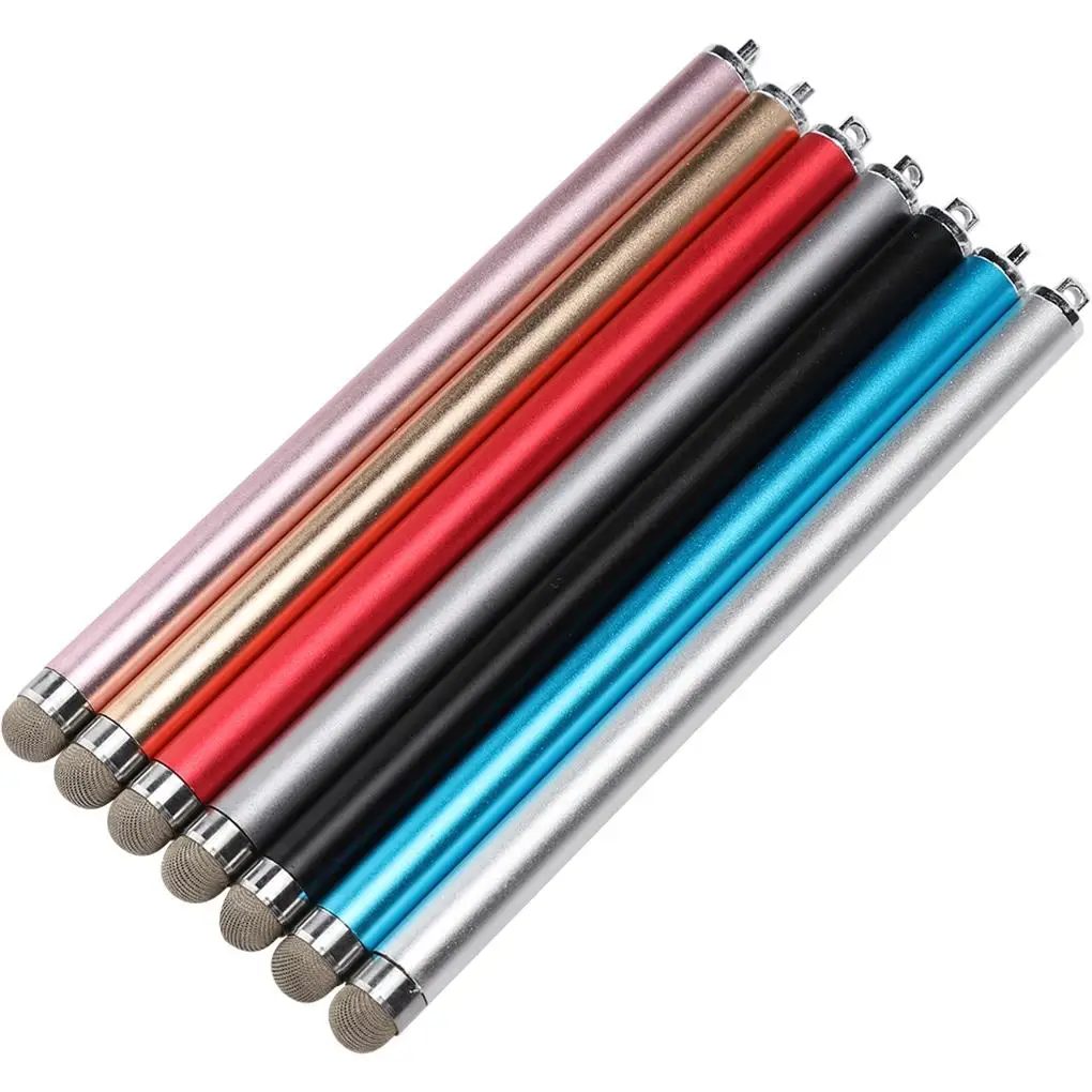 7 Pieces Aluminium Touch Screen Pen Solid Color Replacement Universal 8mm Smart Phone Learning Machine Pens Tool