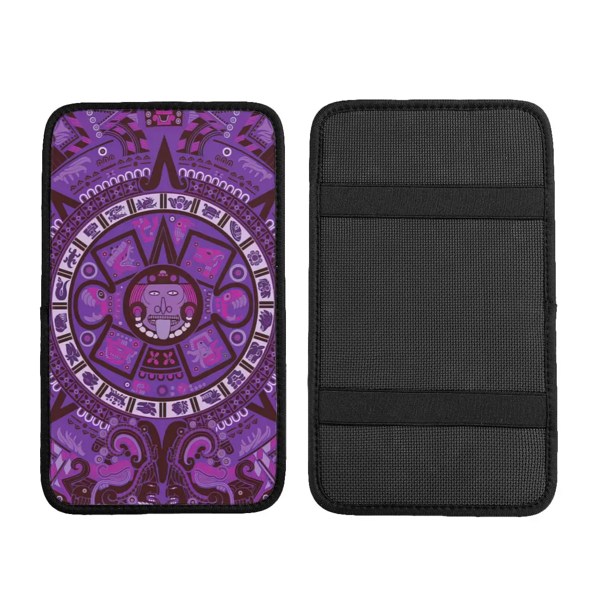 Aztec Calendar In New Violet Car Accessories Car Handrail Box Cushion Custom Print Non-slip Car Armrest Cover