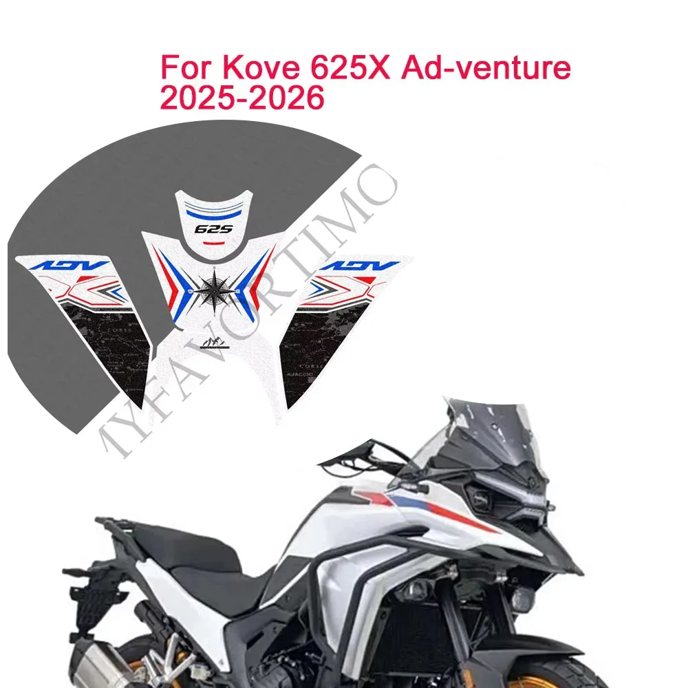 For Kove 625X Adventure ADV Explore 2025 Explore Tank Pad TankPad Side Grips Fuel Oil Knee Protector Stickers Decals Protection