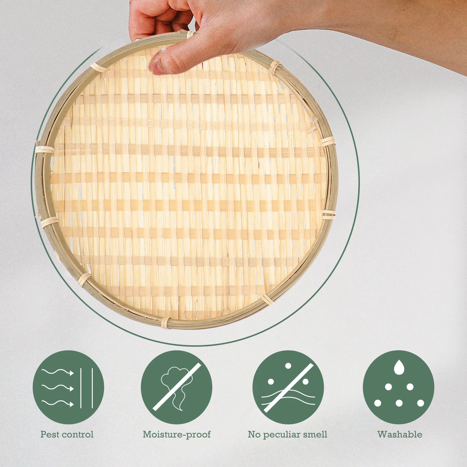 

3Pcs Bamboo Weaving Baskets Exquisite Handmade Fruit Dessert Storage Baskets Multi-Functional Home Use