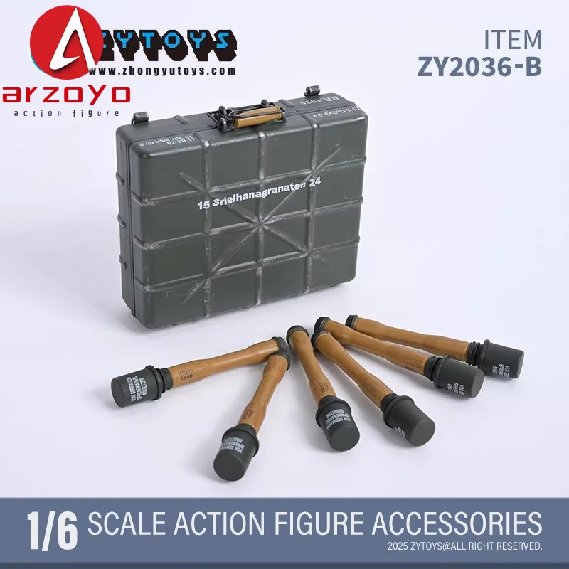 ZY2036 1/6 Scale Grenade กล่องชุด 6pcs Grenades หัวเข็มขัดโลหะทหาร for12'' Action Figure อุปกรณ์เสริม