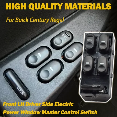 Botón de interruptor de Control principal de ventanilla eléctrica lateral de coche con conductor LHD delantero 10433029 para Buick Century Regal 1997-2005