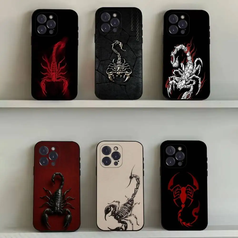 

Cool Animal Scorpion Phone Case For iPhone 16,15,14,13,12,11,Pro,Max,Plus,X,XS,SE4,E,Mini,Soft Black Case