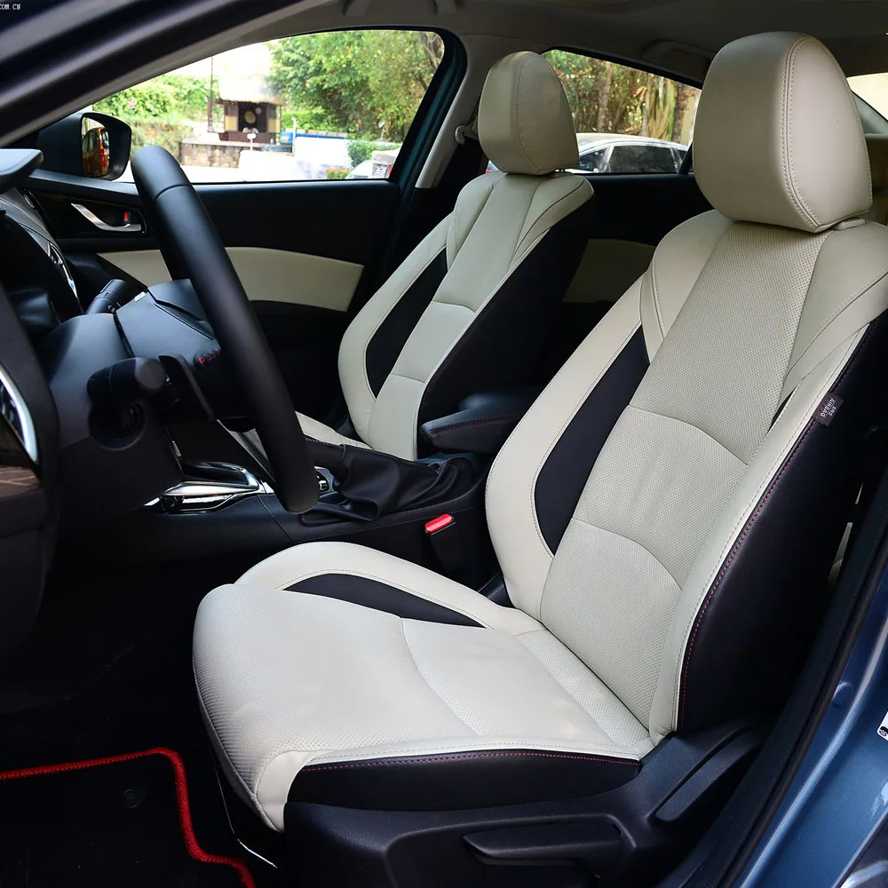 Car Seat Covers For Mazda 3 2014-2026+ Nappa Leather Custom  Full Set Interior Protector Accessories