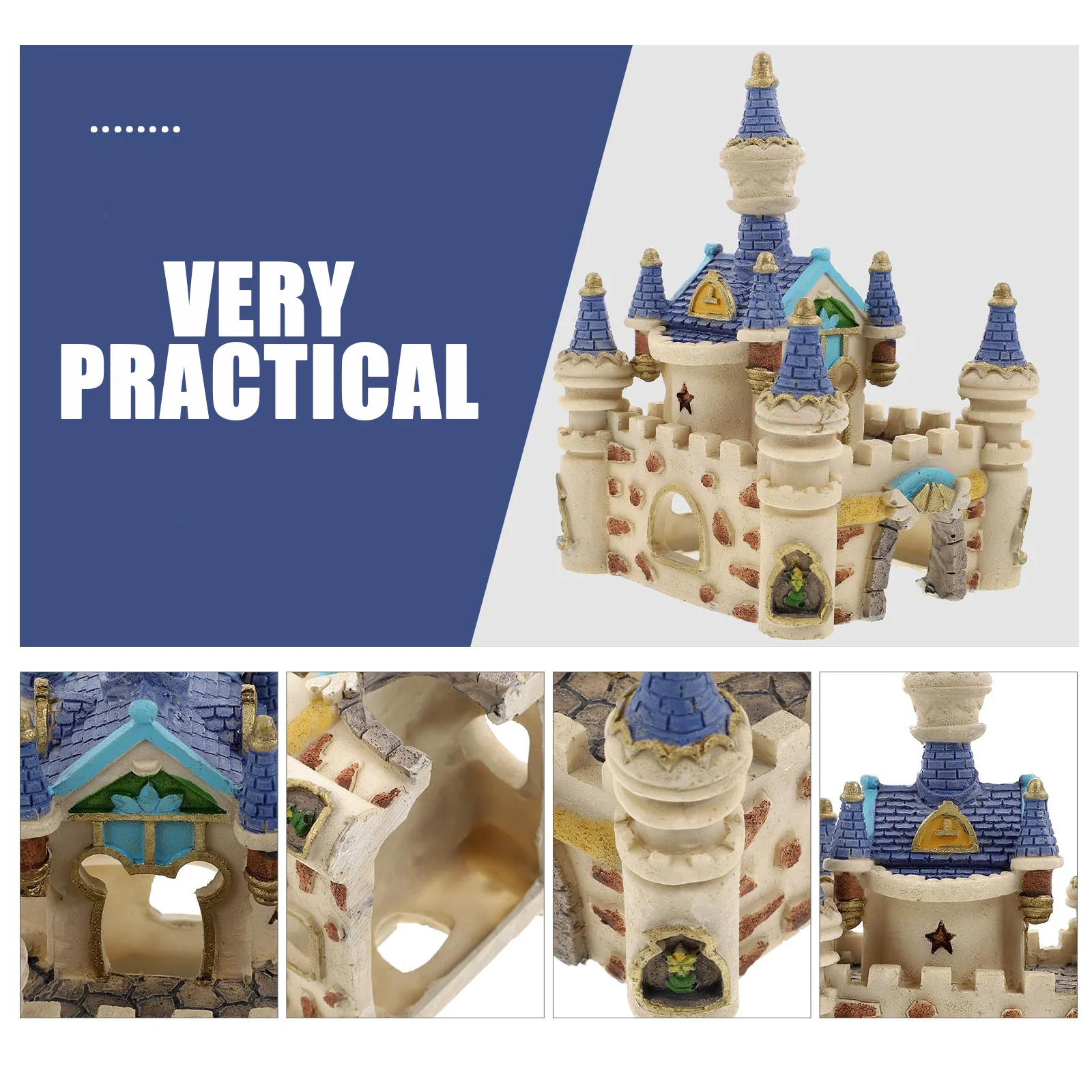 

1Pcs Resin Castle Fish Tank Adornment Creative Aquarium Underwater Landscape Decoration Fish Tank Resin Castle Ornament