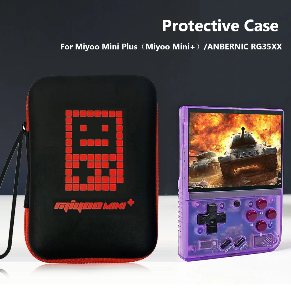 Estojo de transporte em eva, à prova d'água, multifuncional, para console de jogos, resistente ao desgaste, com cordão, leve, para miyoo mini plus