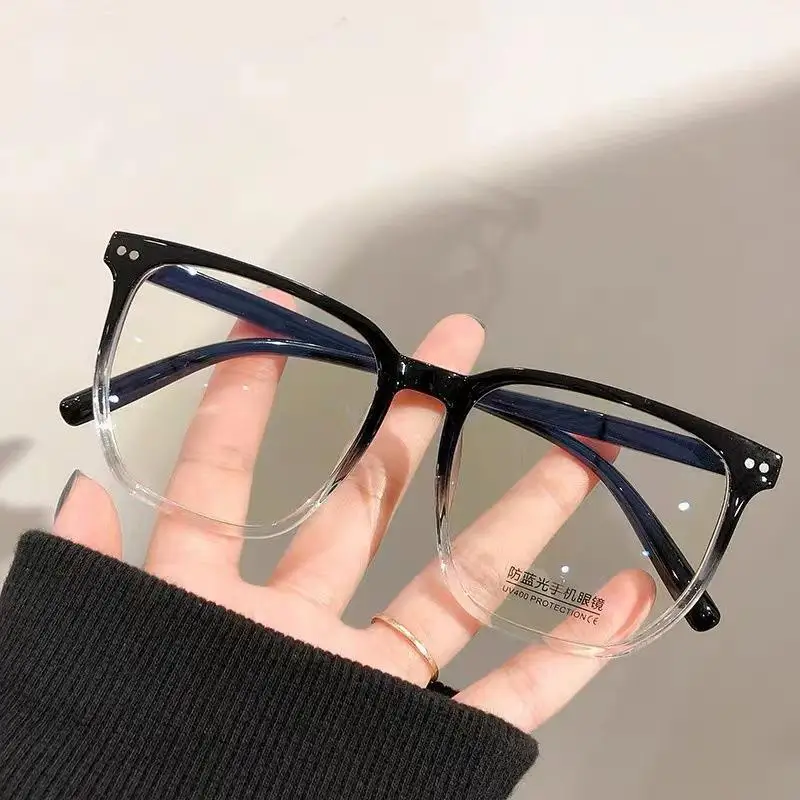 Anti Blue Light Transparent Computer Glasses For Women Men Retro Big Frame Square Blocking Optical Eyeglasses Office Accessory