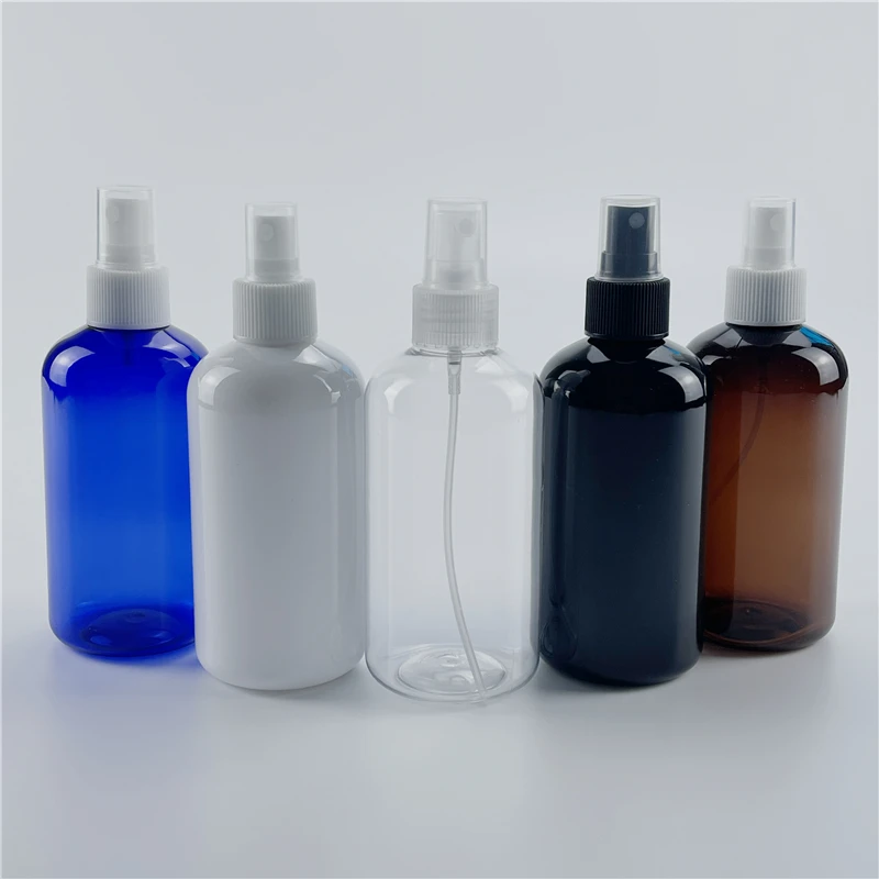 Botella vacía con pulverizador, embalaje cosmético, contenedor de maquillaje con bomba de pulverización de niebla, dispensador de tóner y Perfume, color blanco, negro y marrón, 250ML X 24