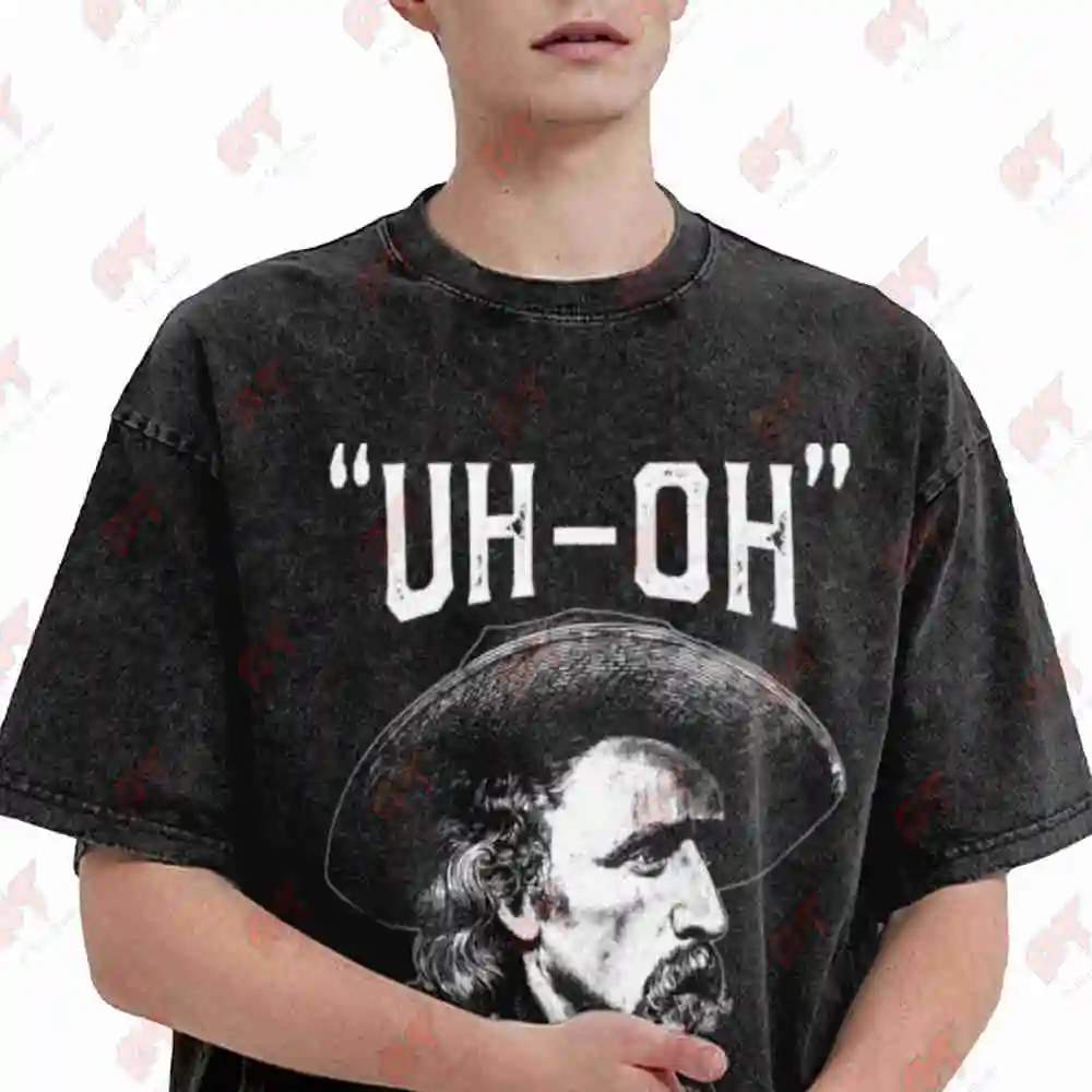 George Armstrong Custer Little Bighorn Last Stand Vintage Washed Tee Pure Cotton T-Shirt