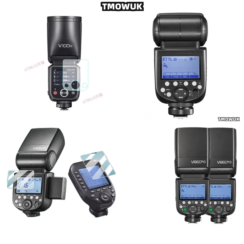 

For Godox X3 V100 V1 Pro AD600BM V860 III V850 III TT685 II V480 - Heat - Resistant Tempered Glass Flash Light Protective Film