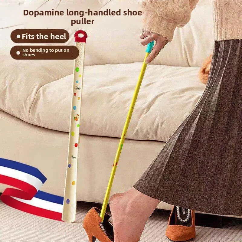 dopamine-long-handle-shoe-horn-home-use-version-pregnant-women-multi-function-wood-shoe-insertion-creative-cute