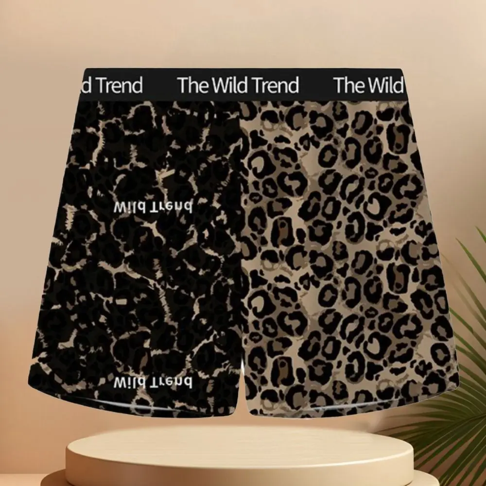 

Loose Leopard Beach Shorts High Waist Underpants Men's Sleep Bottoms Pajamas Classic Baggy Bloomers Shorts Pants Male