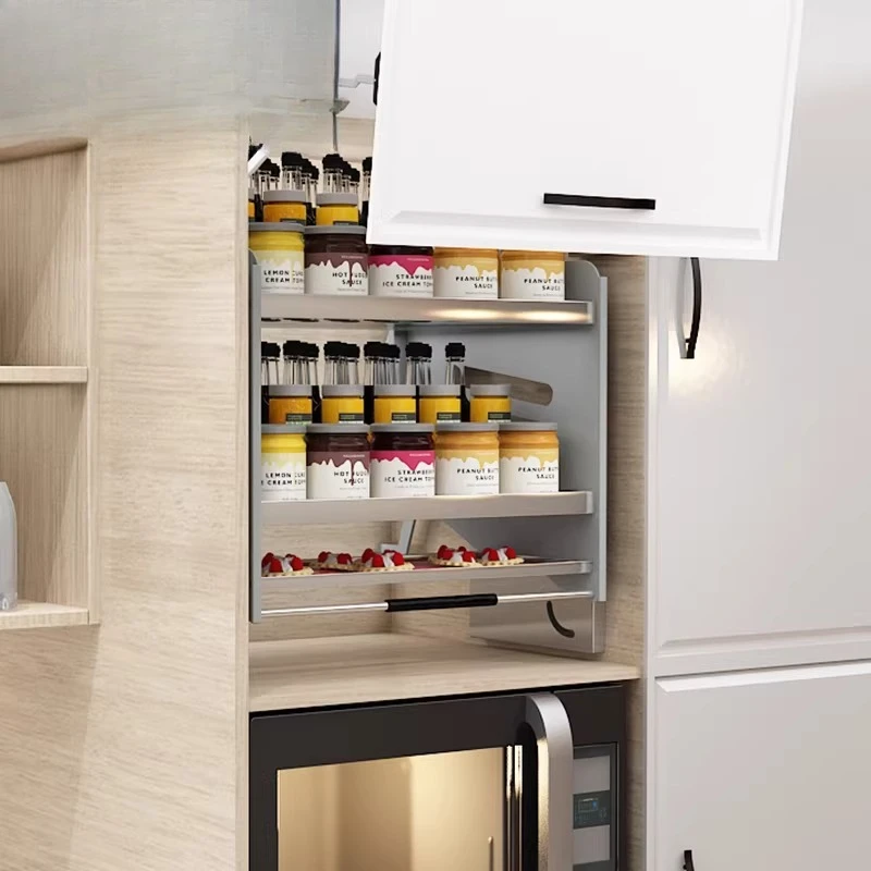 Customized high-depth basket, kitchen high cabinet up and down lift, hanging cabinet drop-down cabinet seasoning, big monster ba