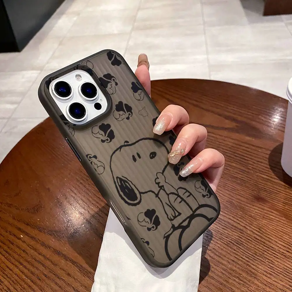 الكرتون سنوبيس خط جراب هاتف المموج نمط جراب هاتف آيفون 17 الهواء 16 15 14 13 12 11 زائد برو ماكس غطاء #5