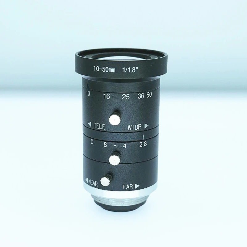 6-мегапиксельная 10-50 мм F2.8 зум-объектив с креплением C |   Датчик 1/1,8 дюйма, низкое искажение |   Промышленное машинное видение и видеонаблюдение