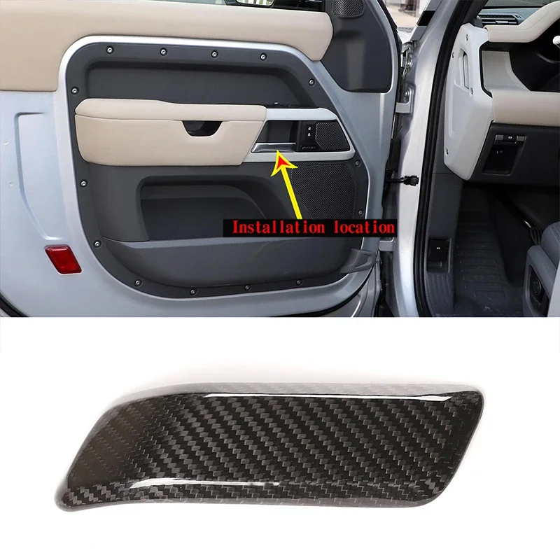 

1 шт./3 шт. Накладки на внутренние ручки дверей из настоящего карбона для Land Rover Defender 90 110 2020-2024 годов, аксессуары для декора автомобиля