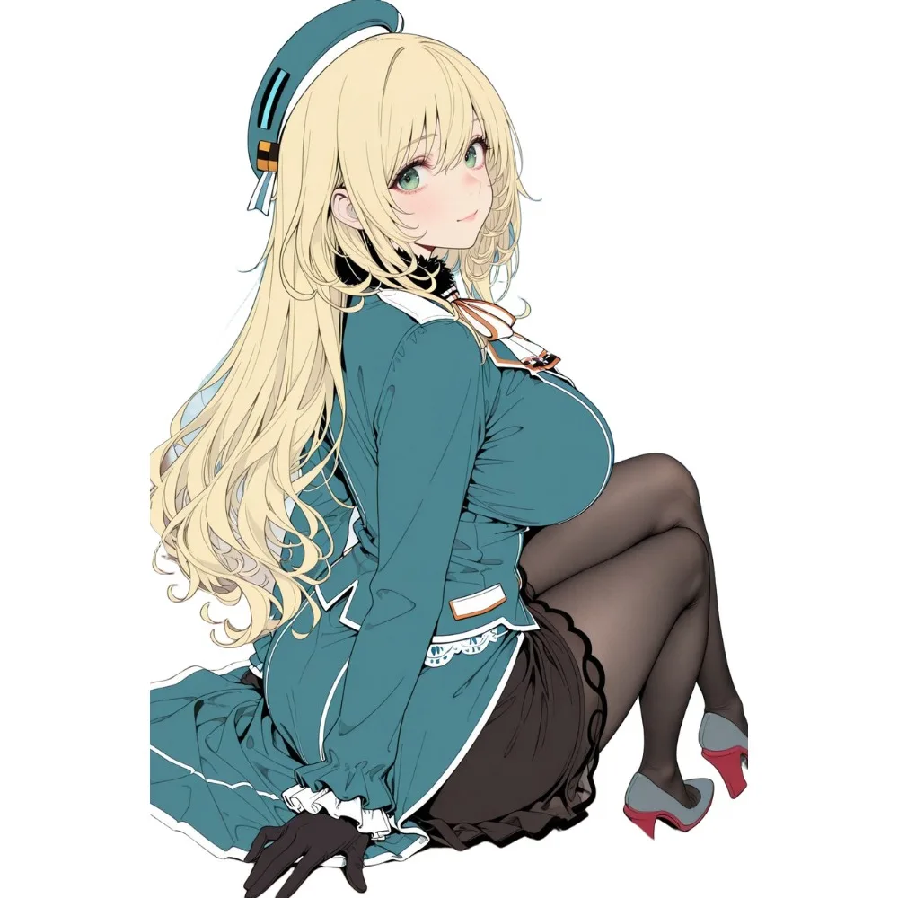 Goto Kanmusu Anime Girl Vinyl Car Sticker,7 Inch Waterproof Outdoor Die-Cut Decal for Car, Motorcycle & Helmet Decor