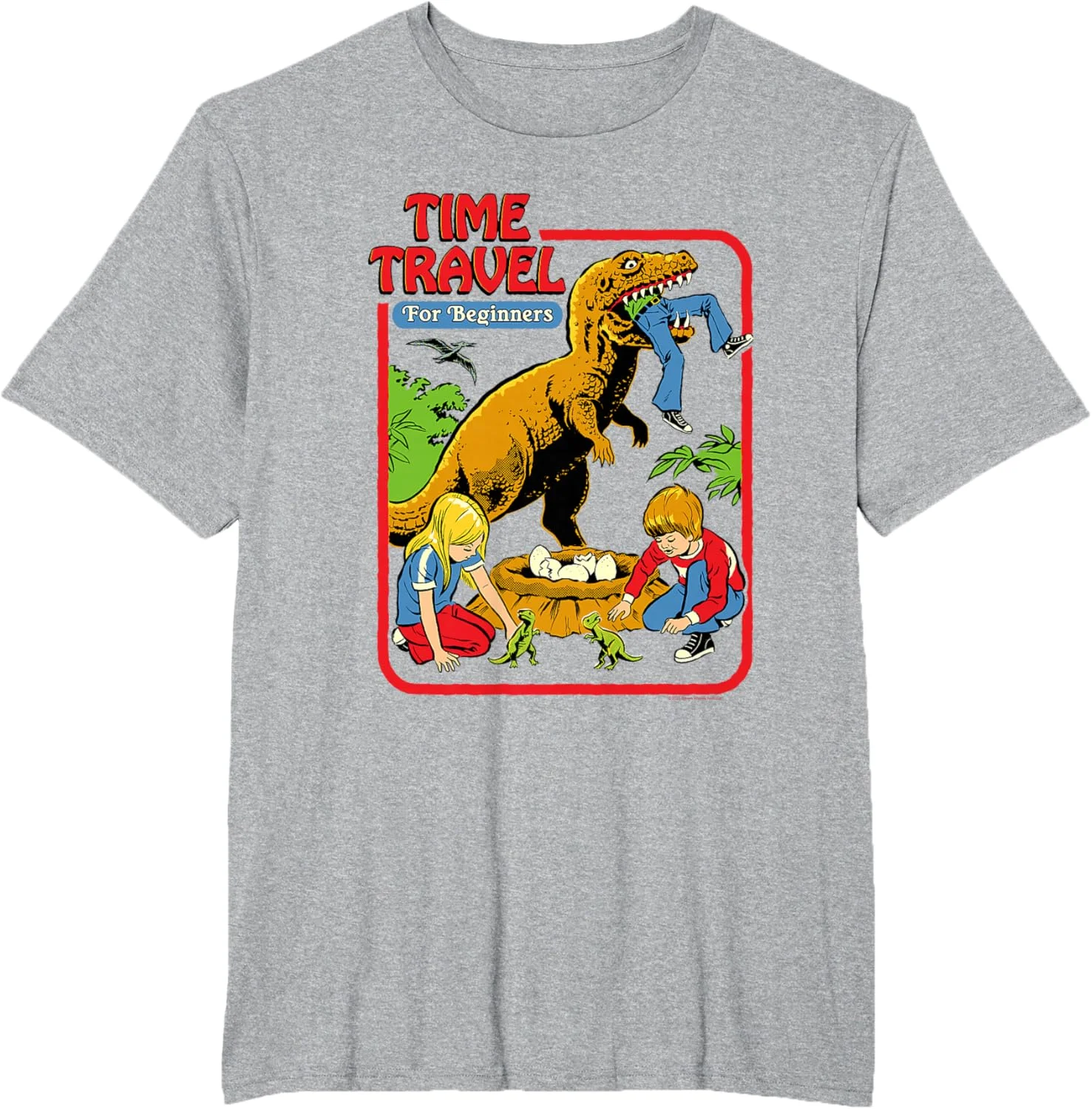 Camiseta Steven Rhodes Time Travel T-Rex Dinosaur Retro Dark Humor, novedades de primavera/verano, corte regular, informal