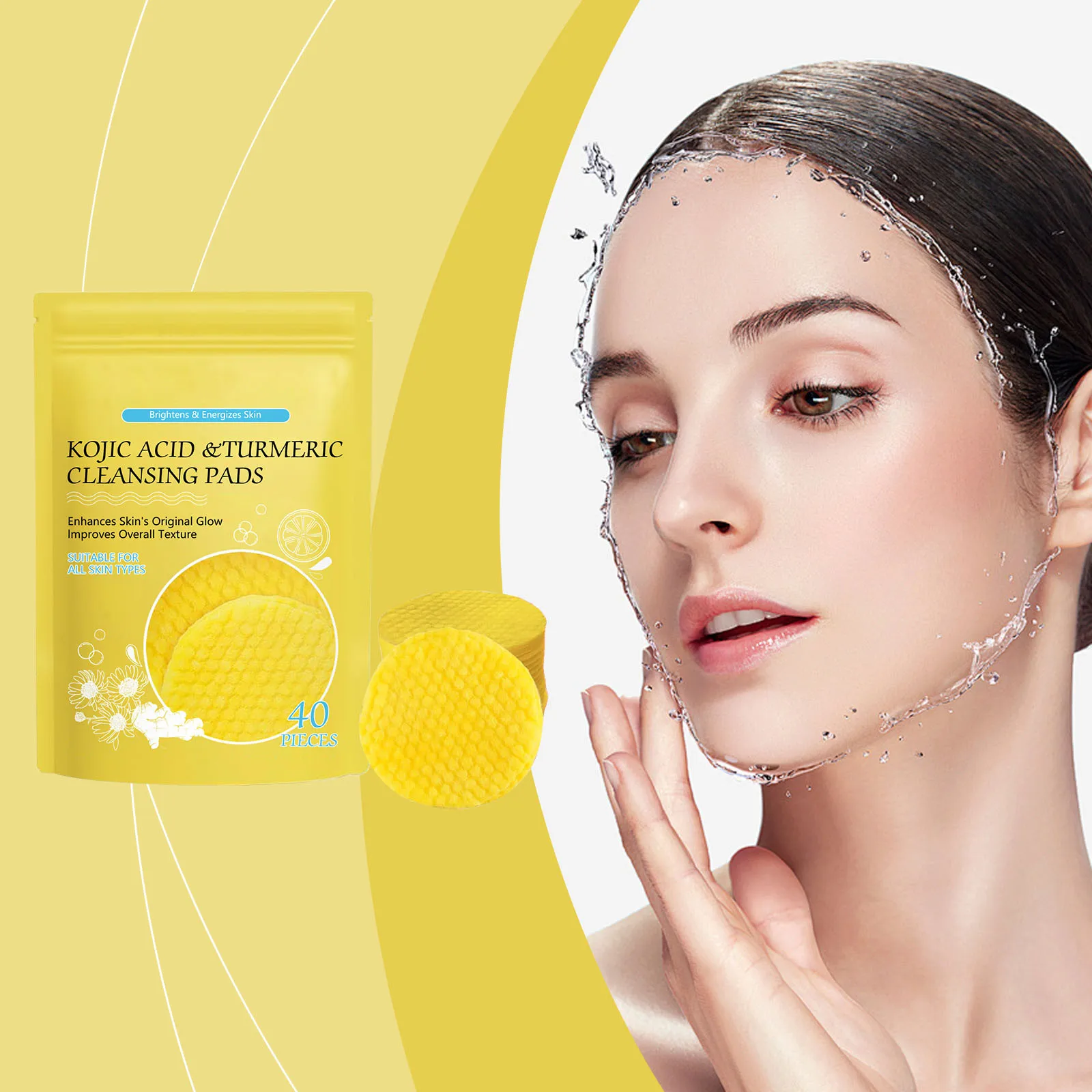 

Cleansing Pads For Face And Body Compressed Kojic Facial Sponges Gentle Cleanser For All Skin Types 20ml