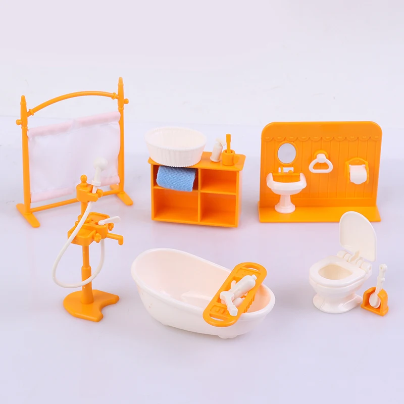 Dollhouse Miniature Furniture Toys for Children, Play House, Móveis de Plástico, Presentes para Meninas, Escala 1:12, 1 Conjunto