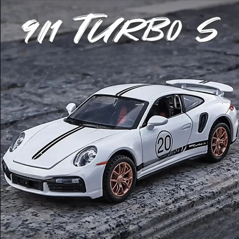 1:32 Porsche 911 Turbo S Alloy Racing Car Diecast Metal Model Decorative Trendy Ornaments For Friend Gift Collect Ornament Toy