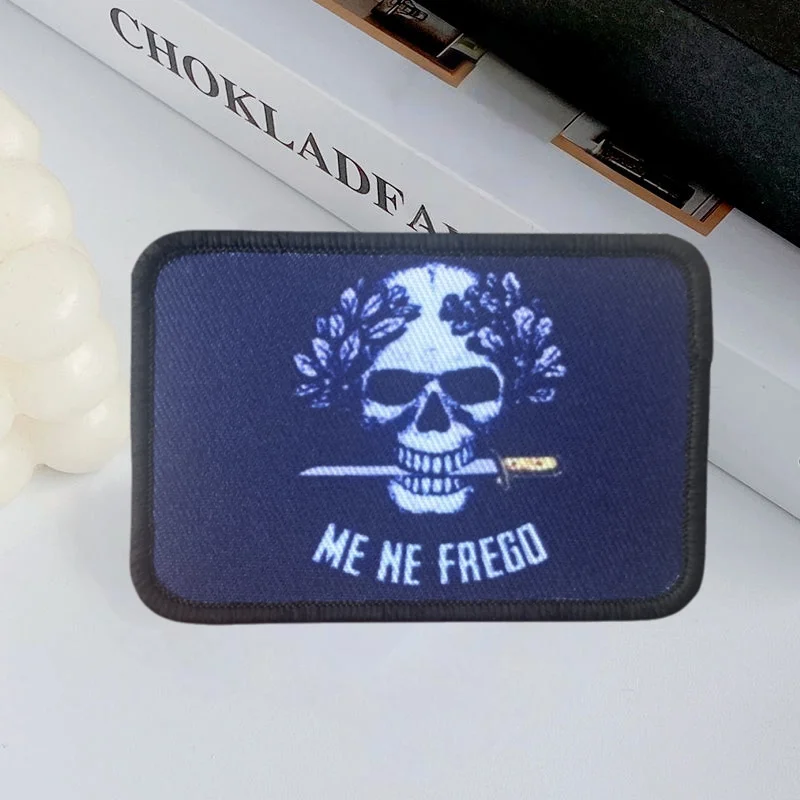 Me Ne Frego Parche Táctico Calavera Velcro para Mochila Militar