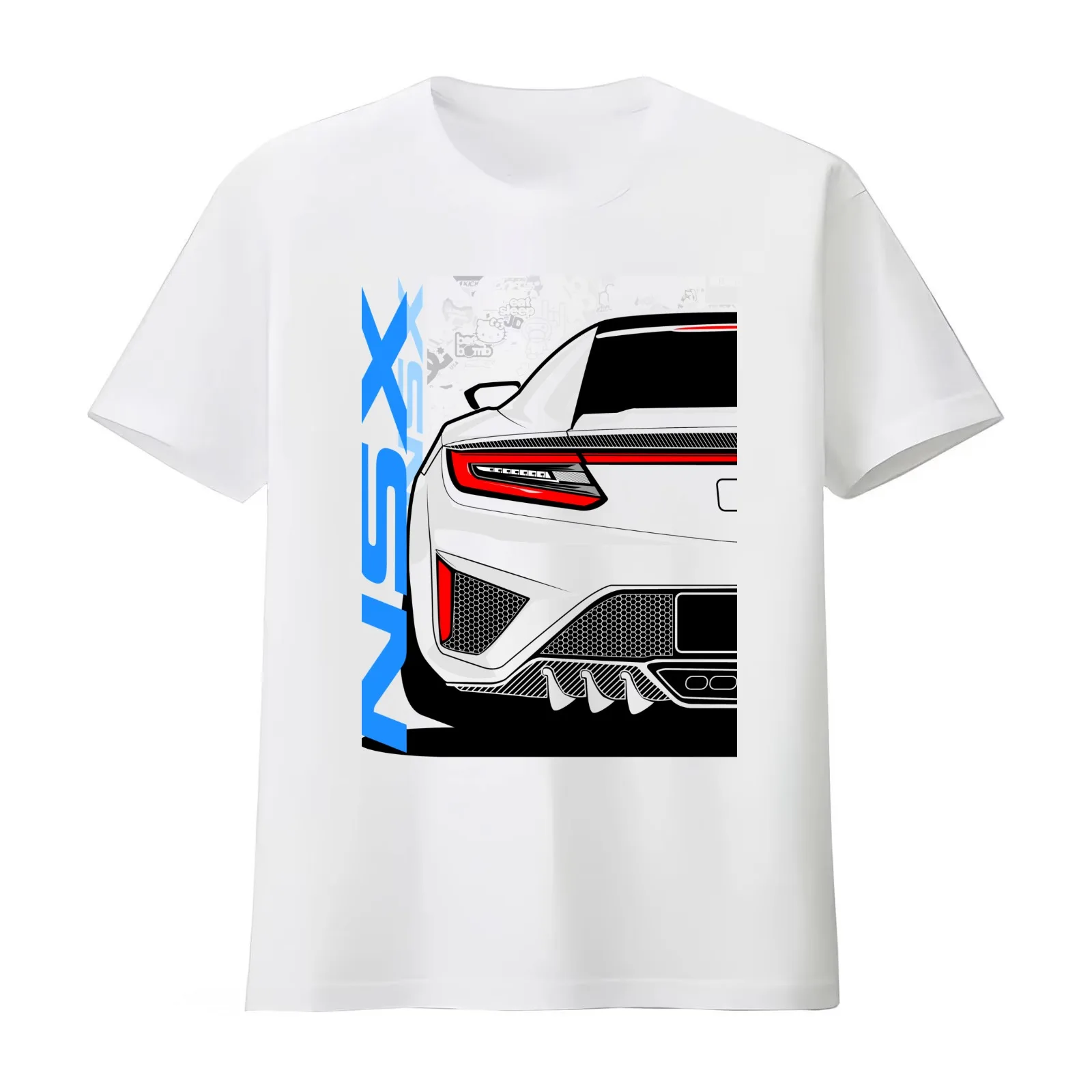 NSX 2017 T-Shirt Summer Casual Cotton Tee Oversized Streetwear Tops Vintage Graphic Print Loose Fit Short Sleeve