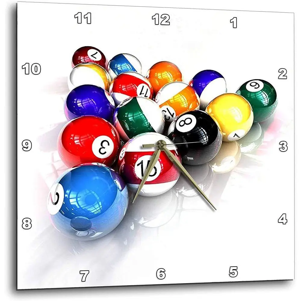 15 Silent Wall Clock - Pool Ball Design - Ideal for Billiards